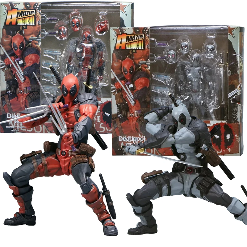 FIGURA DE ACCIÓN DE YAMAGUCHI Deadpool ver 2.0 version Gris / version clasico Rojo, KAIYODO Wade Toy Sets