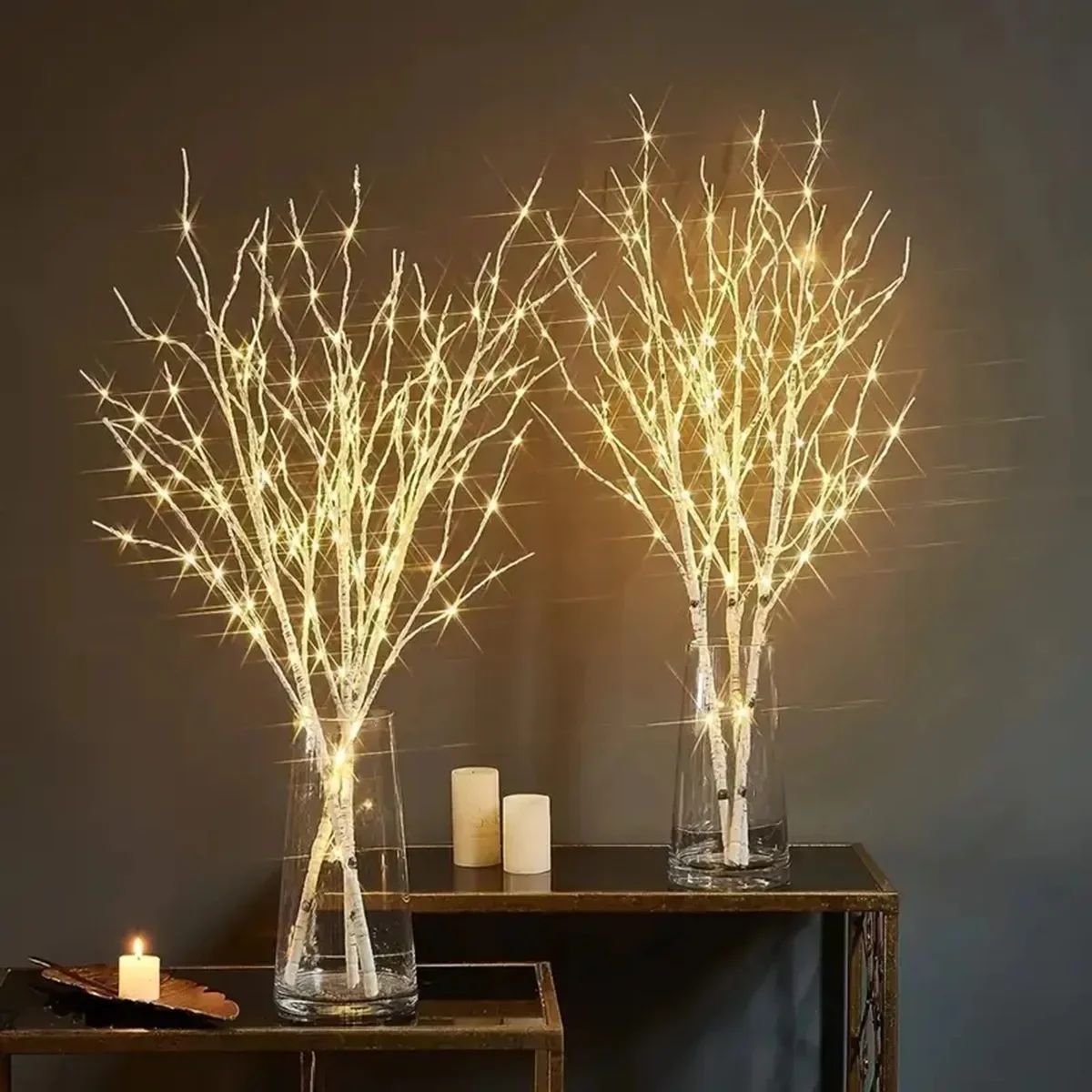 1 unidad de luces de rama de abedul blanco con pilas, 20 luces LED, ramas de sauce para el hogar, dormitorio, decoración