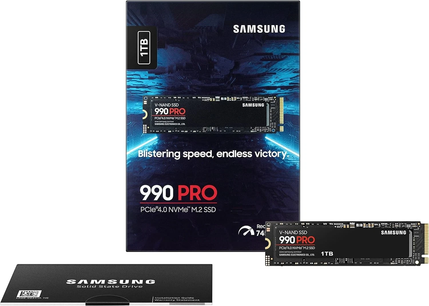 Unidad de estado sólido interna SSD Samsung 990 PRO / 1080PRO de 1 TB, PCIe 4.0 (7450 MB/s), NVMe M.2 (2280)