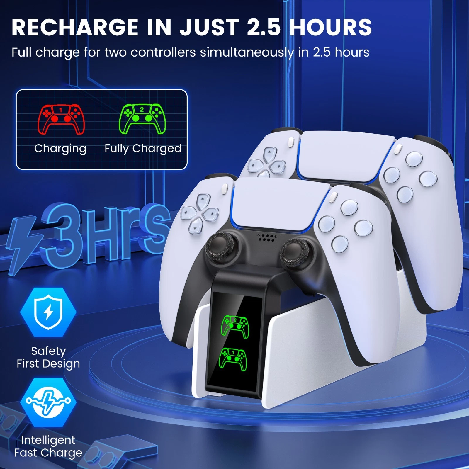 Base de carga con LED y doble puerto USB para el mando de la PS5 (PlayStation 5)
