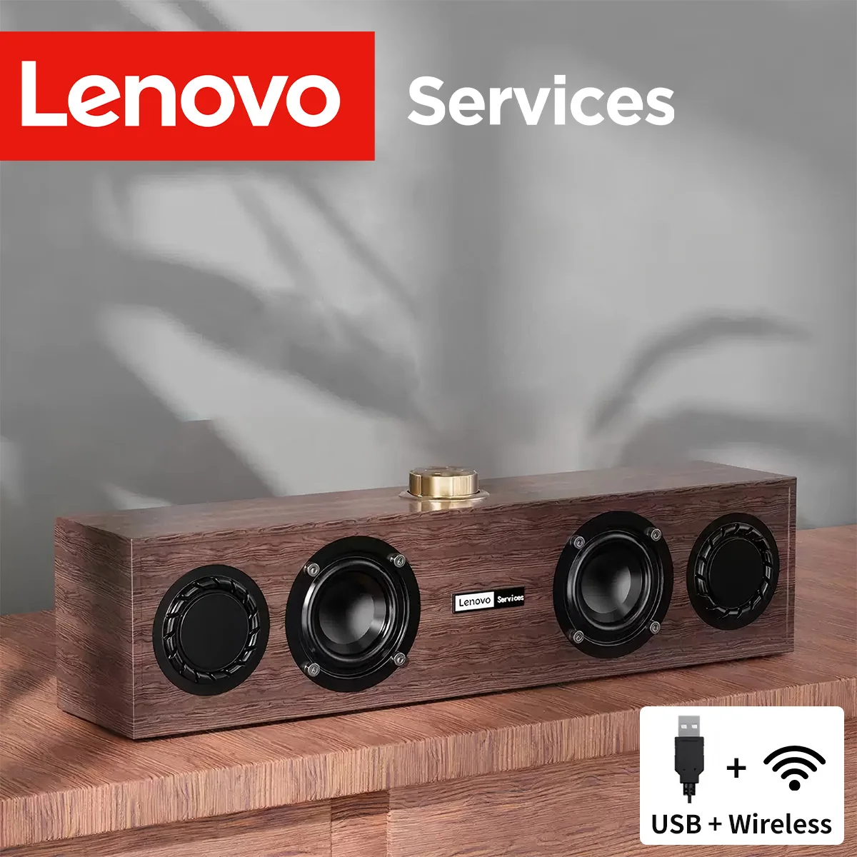 Altavoz multimedia Lenovo C02, altavoz Bluetooth, altavoz de doble modo (por cable/Bluetooth), altavoz retro, universal para televisor, ordenador y teléfono móvil, subw