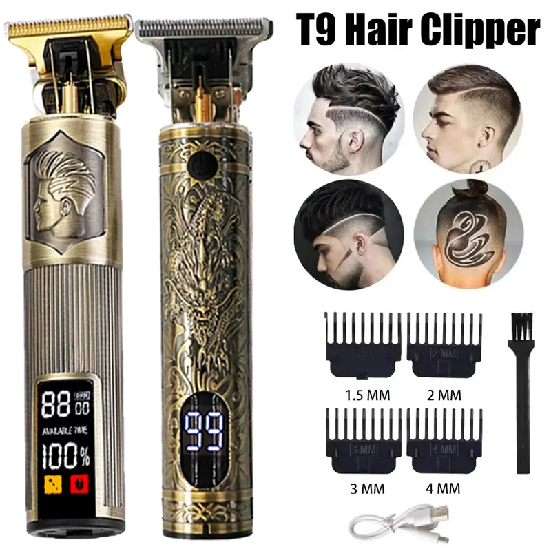 Kit portátil de peluquería masculina: cortapelo con carga rápida por USB, corte casi sin espacio entre el pelo y la cuchilla, kit eléctrico de aseo personal