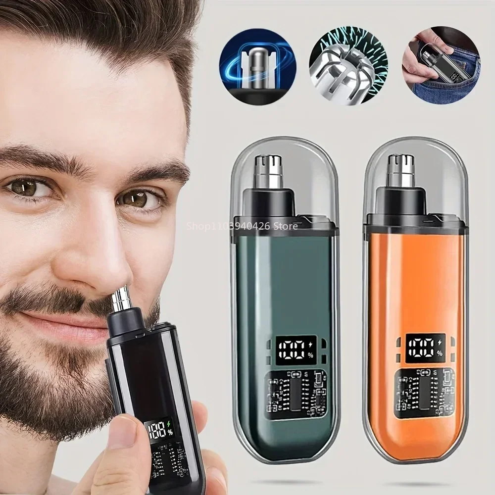 Recortadoras eléctricas para nariz y orejas para hombre, recargables por USB, portátiles, de diseño mini y compacto, con kit de aseo eléctrico de carga rápida